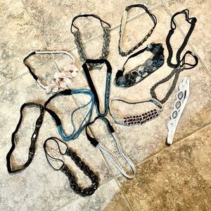 Elegant Women's Hair Accessories Set - Black, Silver, Blue LOT of 12